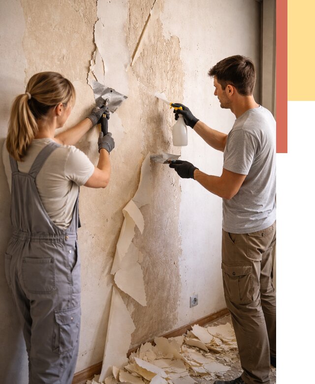 Снятие старых обоев в Глазове от 5357 руб. под ключ недорого | ОТДЕЛОЧНИК-Глз