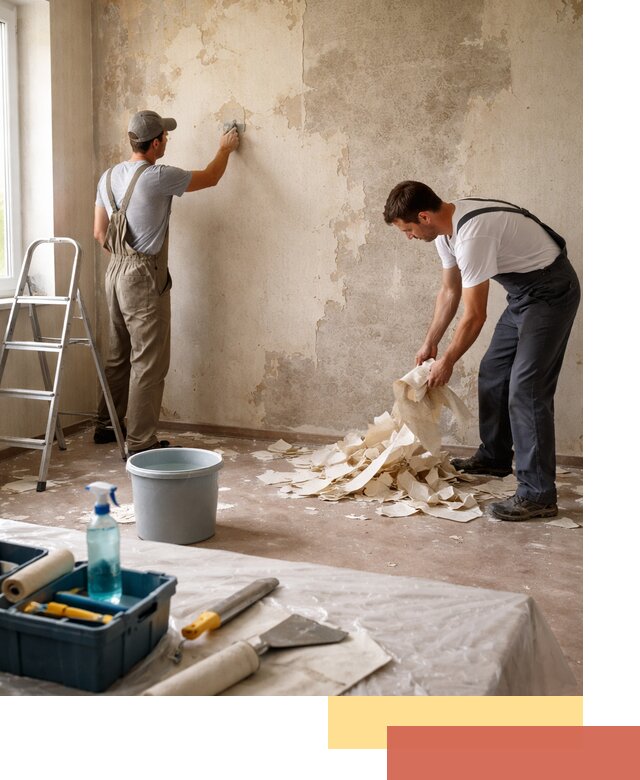 Снятие старых обоев в Глазове быстро и качественно