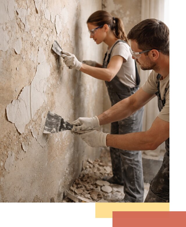 Снятие старой шпаклевки и подготовка поверхностей в Глазове