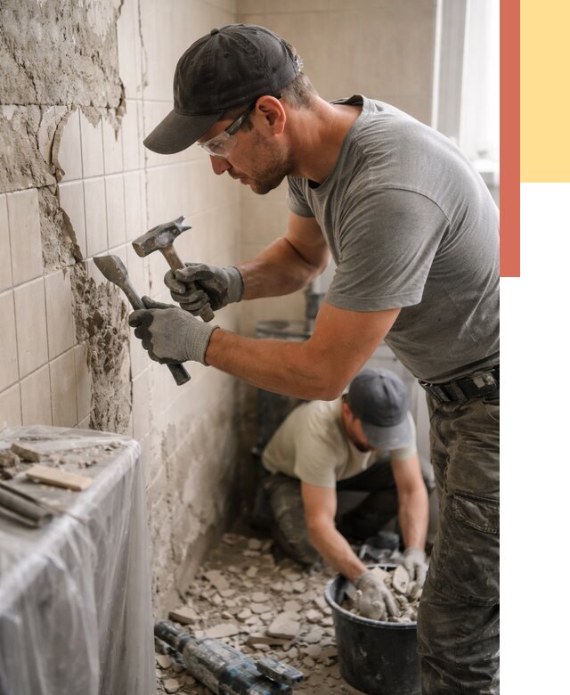 Демонтаж плитки со стен в Глазове от 867 руб. — быстро и недорого | ОТДЕЛОЧНИК-Глз