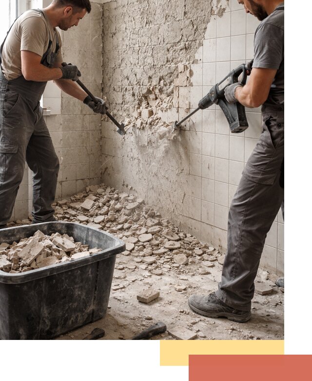 Демонтаж плитки со стен в Глазове быстро и аккуратно