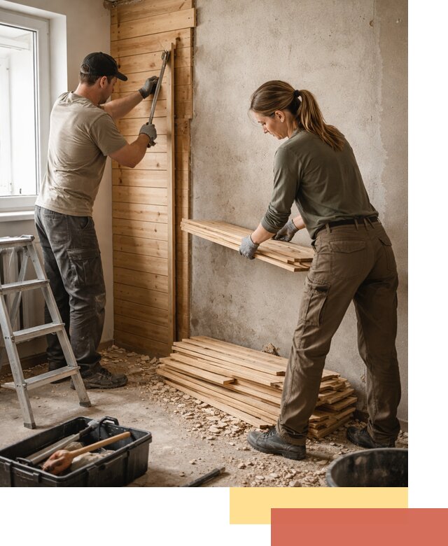 Демонтаж вагонки со стен в Глазове — профессиональный демонтаж