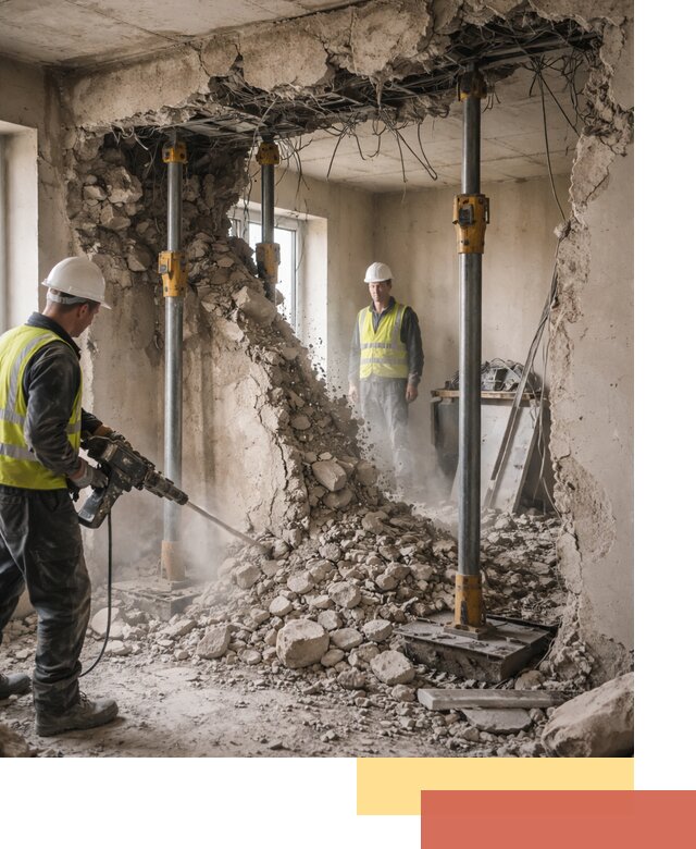 Снос несущих стен в Глазове с гарантией безопасности и качества