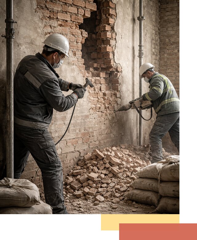 Демонтаж кирпичных стен в Глазове быстро и безопасно