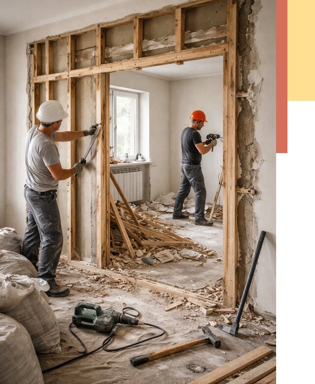 Демонтаж деревянных перегородок в Глазове от 3265 руб. — быстро и недорого | ОТДЕЛОЧНИК-Глз