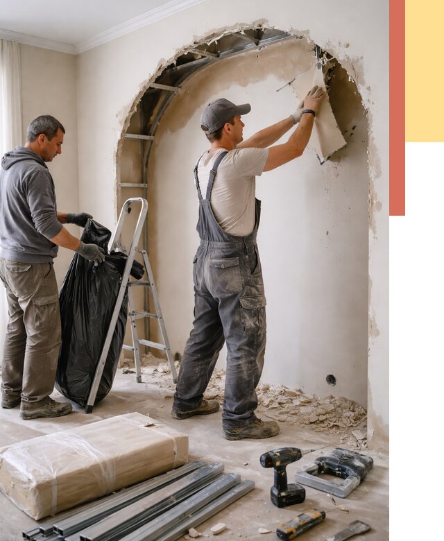 Демонтаж арки из гипсокартона в Глазове от 3571 руб. — услуги под ключ | ОТДЕЛОЧНИК-Глз