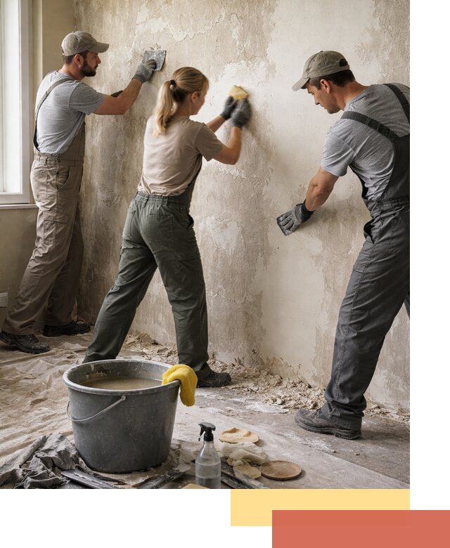 Очистка стен от клея и грунтовки в Глазове качественно и быстро