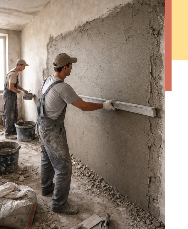 Цементная штукатурка стен в Глазове от 4591 руб/м2 — быстро и недорого | ОТДЕЛОЧНИК-Глз