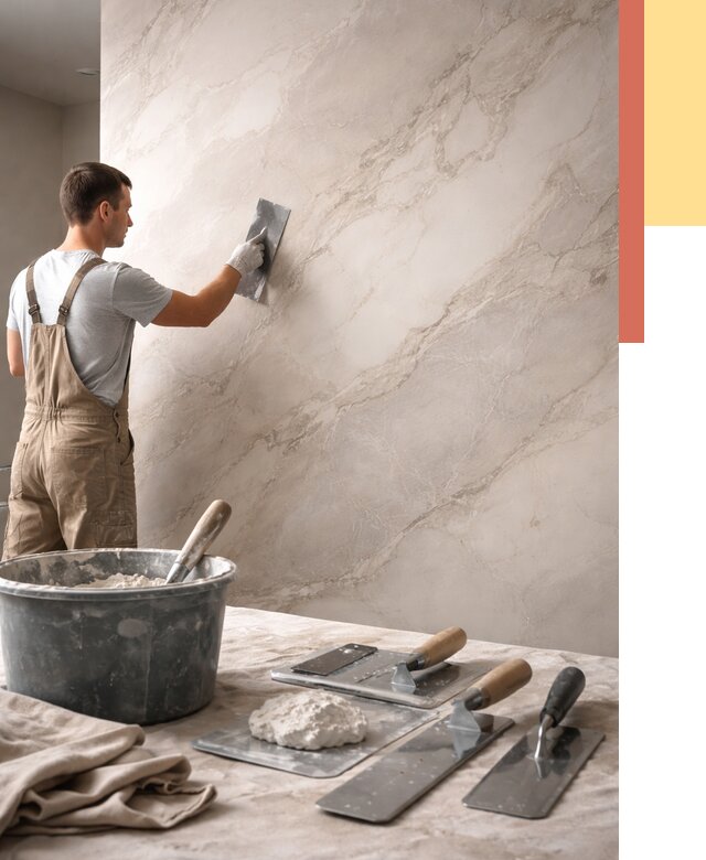 Декоративная штукатурка под мрамор в Глазове от 2857 руб./м² — быстро и недорого | ОТДЕЛОЧНИК-Глз