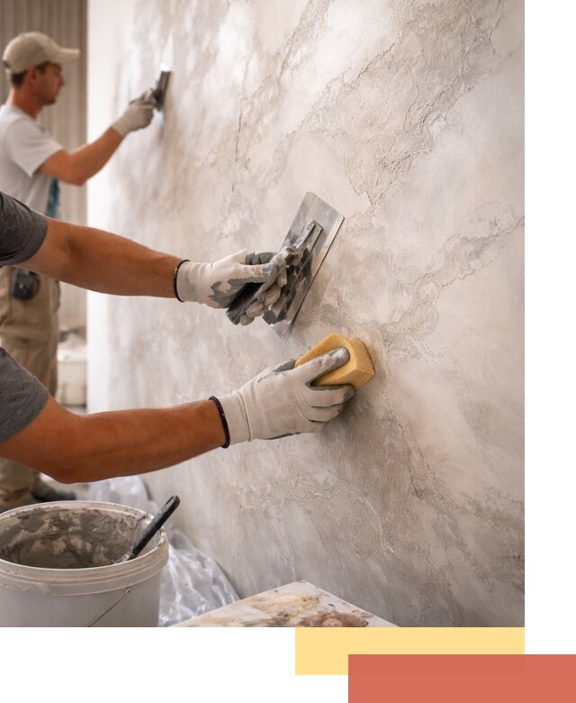 Декоративная штукатурка под мрамор в Глазове для стен и потолков
