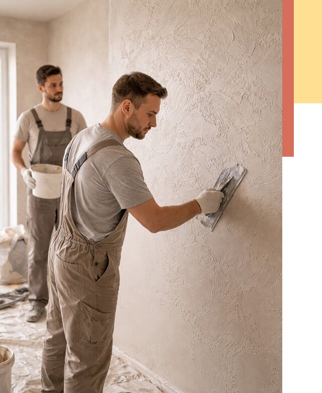 Фактурная штукатурка стен в Глазове от 4285 руб./м² — заказать под ключ | ОТДЕЛОЧНИК-Глз