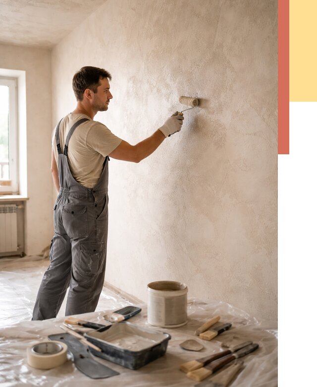 Нанесение лессирующей краски по декоративке в Глазове от 1786 руб. | ОТДЕЛОЧНИК-Глз