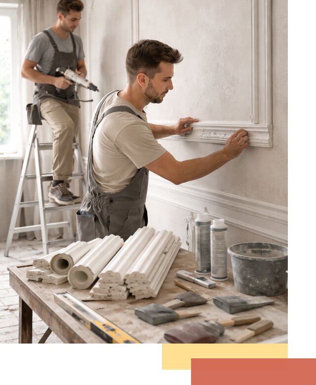 Монтаж лепнины на стены в Глазове профессионально и качественно