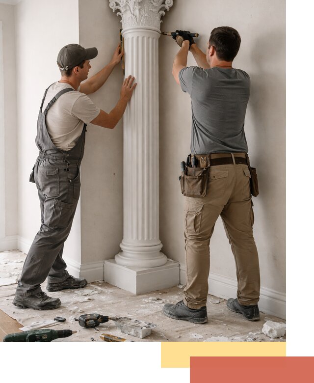 Установка декоративных колонн в Глазове под ключ