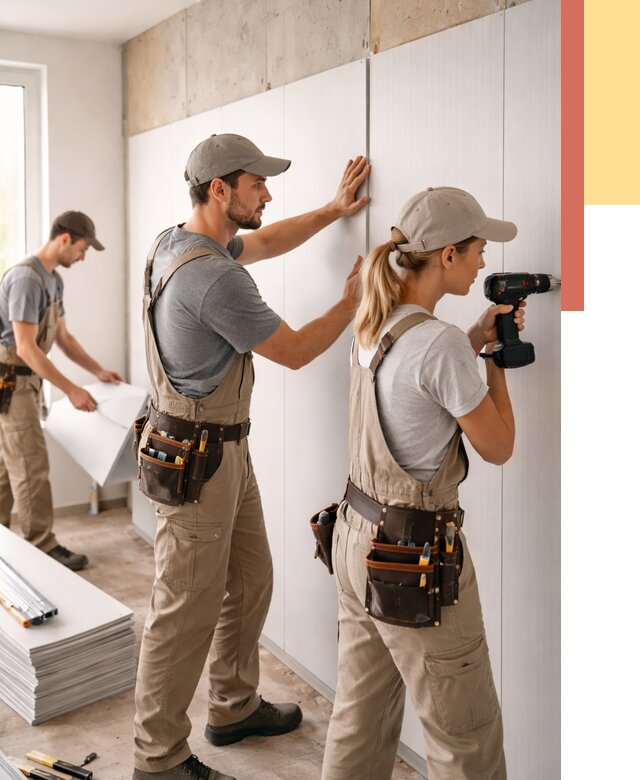 Монтаж ПВХ панелей на стены в Глазове от 459 руб/м2 — быстро и недорого | ОТДЕЛОЧНИК-Глз