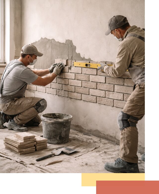 Монтаж декоративного кирпича профессионально в Глазове