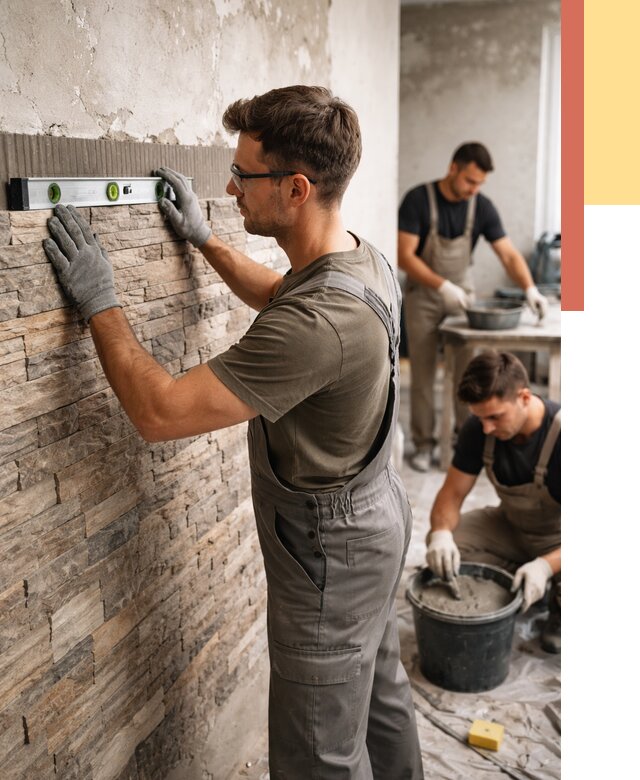 Монтаж искусственного камня в Глазове от 4591 руб. под ключ | ОТДЕЛОЧНИК-Глз