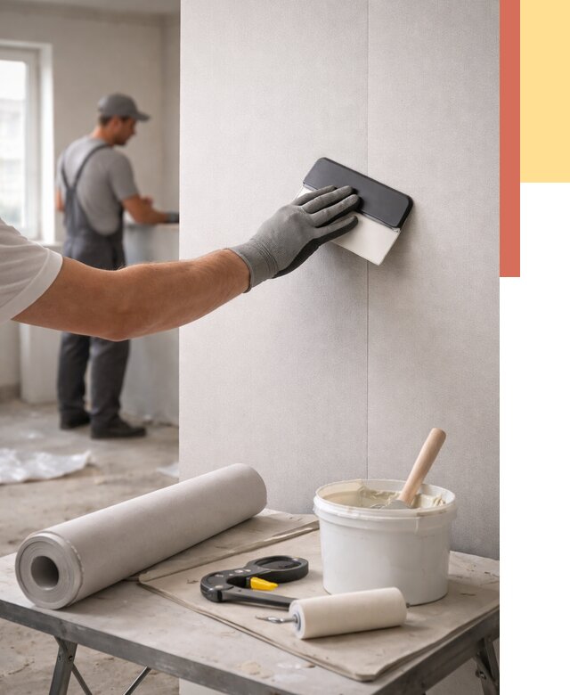 Поклейка обоев под покраску в Глазове от 3571 руб. за м2 | ОТДЕЛОЧНИК-Глз