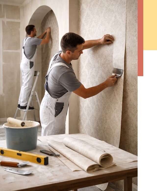 Поклейка обоев на сложные стены в Глазове от 2857 руб. под ключ | ОТДЕЛОЧНИК-Глз