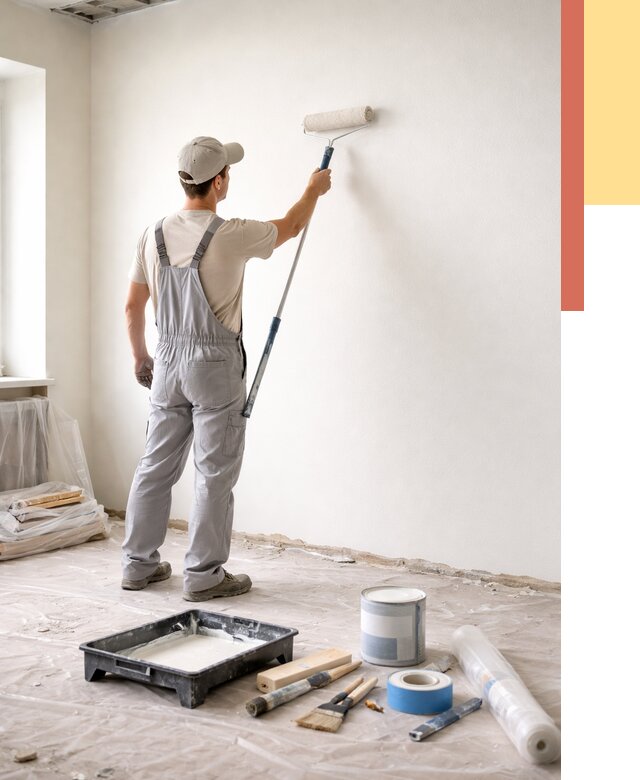 Покраска стен водоэмульсионной краской в Глазове от 459 руб. за м² | ОТДЕЛОЧНИК-Глз