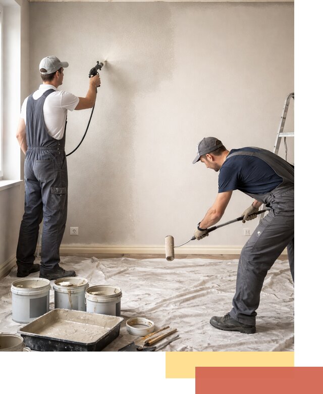 Покраска стен моющейся краской и защита поверхностей в Глазове