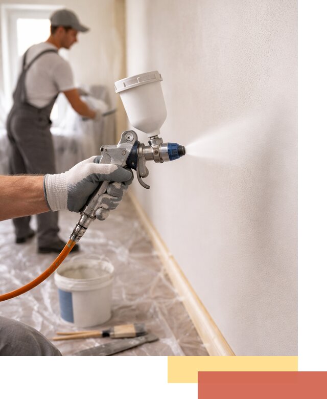 Покраска стен краскопультом в Глазове быстро и качественно