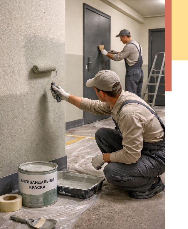Покраска стен антивандальной краской в Глазове от 4591 руб./м² под ключ | ОТДЕЛОЧНИК-Глз