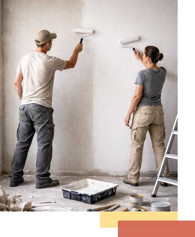 Окраска стен по стеклохолсту в Глазове качественно и долговечно