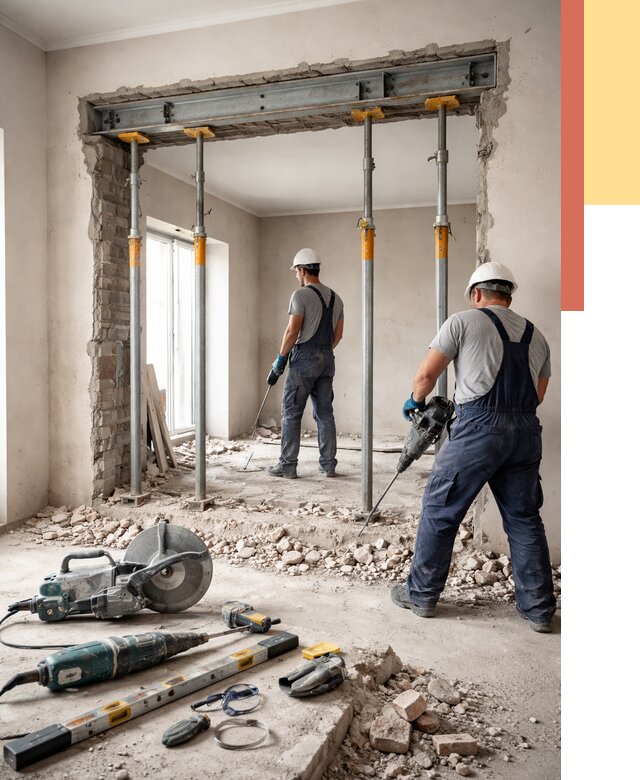 Прорезка проема в стене в Глазове от 4591 руб. — быстро и недорого | ОТДЕЛОЧНИК-Глз