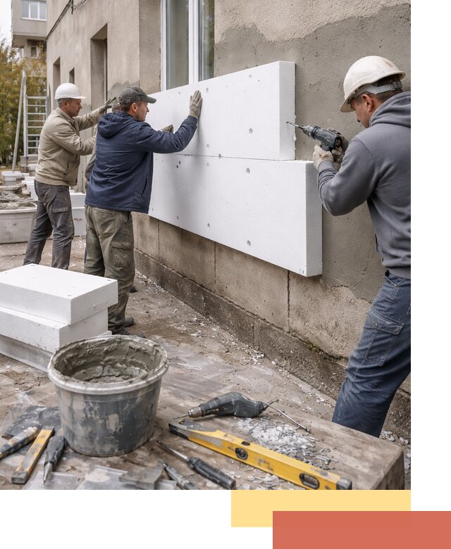 Утепление наружных стен пенопластом в Глазове