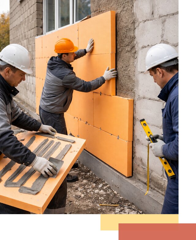 Утепление фасада пеноплексом под ключ в Глазове