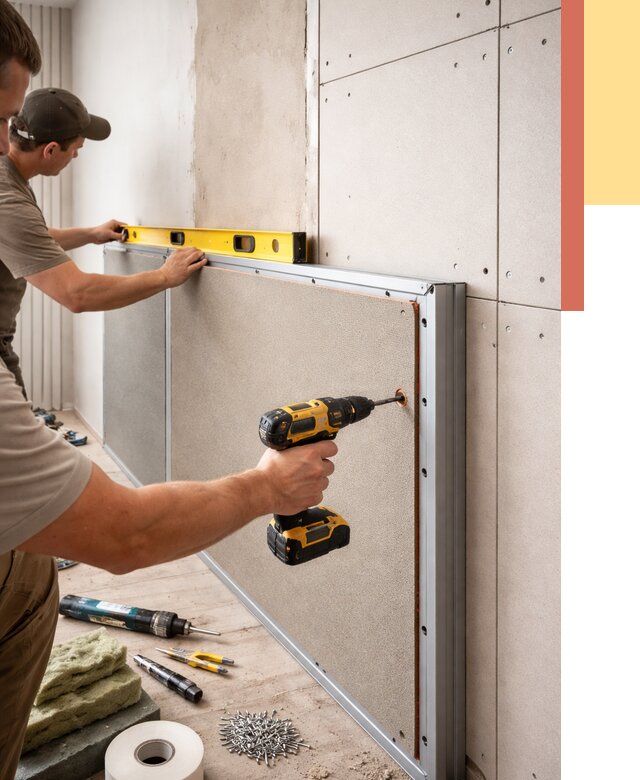 Шумоизоляция стен панелями ЗИПС в Глазове от 2245 руб./м² под ключ | ОТДЕЛОЧНИК-Глз