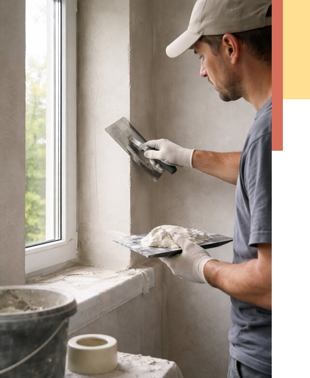 Штукатурка откосов в Глазове от 4591 руб/м² — услуги и выравнивание под ключ | ОТДЕЛОЧНИК-Глз