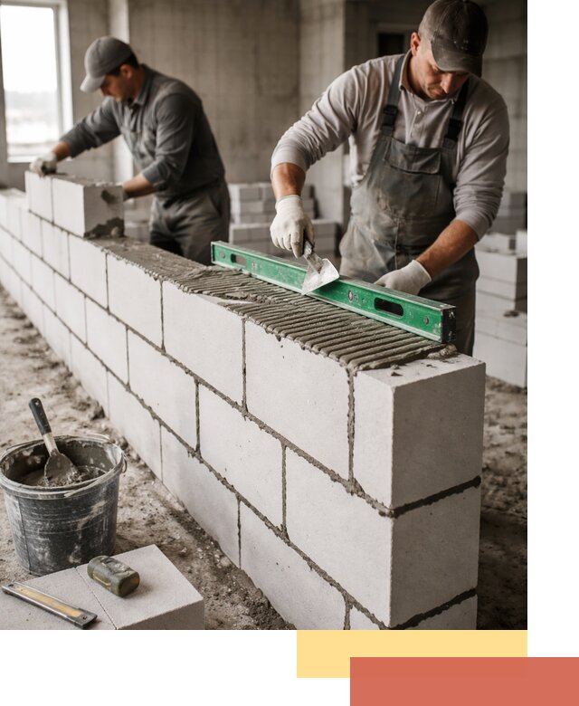 Кладка перегородок из газобетона в Глазове быстро и качественно