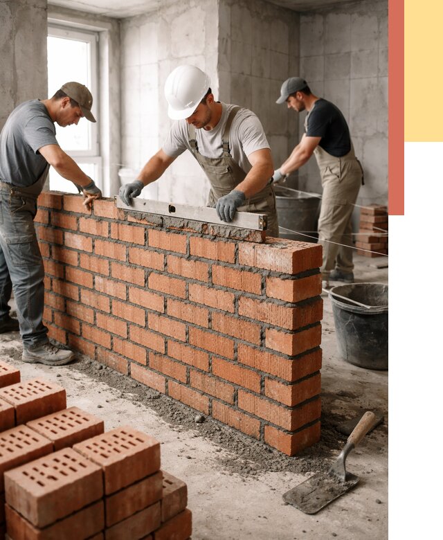 Кладка перегородок из кирпича в Глазове от 3571 руб. за м² | ОТДЕЛОЧНИК-Глз