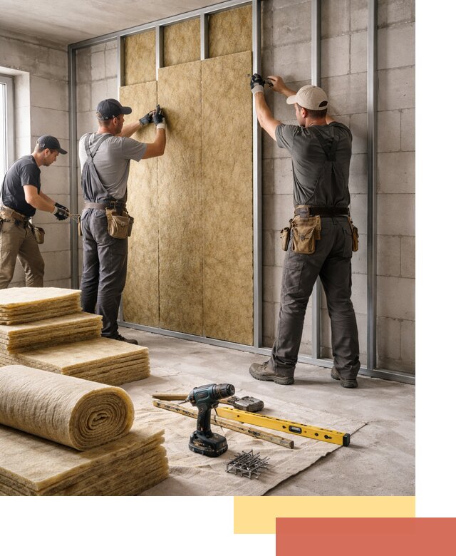 Шумоизоляция перегородок из блоков в Глазове — монтаж и защита шумоизоляцией