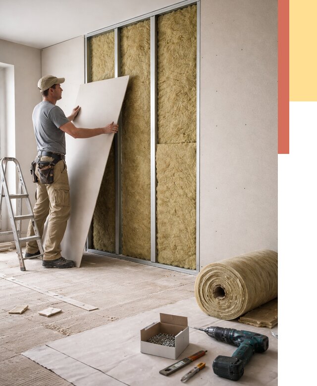 Перегородка из гипсокартона с шумоизоляцией в Глазове от 3183 руб. | ОТДЕЛОЧНИК-Глз