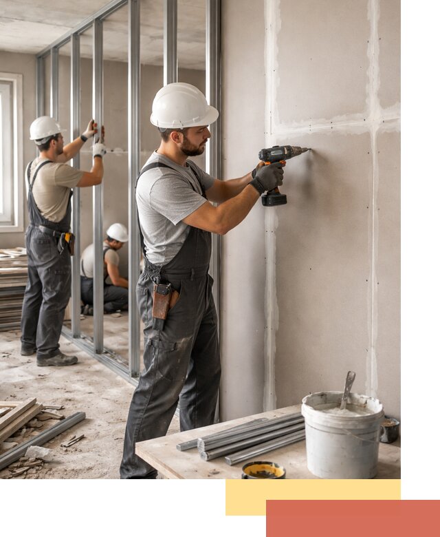 Перегородки из огнестойкого гипсокартона в Глазове под ключ