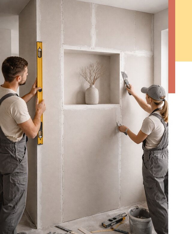 Перегородка из гипсокартона с нишей в Глазове от 3316 руб. под ключ | ОТДЕЛОЧНИК-Глз