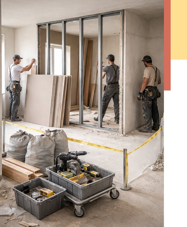 Перенос гипсокартонной перегородки в Глазове под ключ от 4591 руб. | Демонтаж и монтаж – ОТДЕЛОЧНИК-Глз