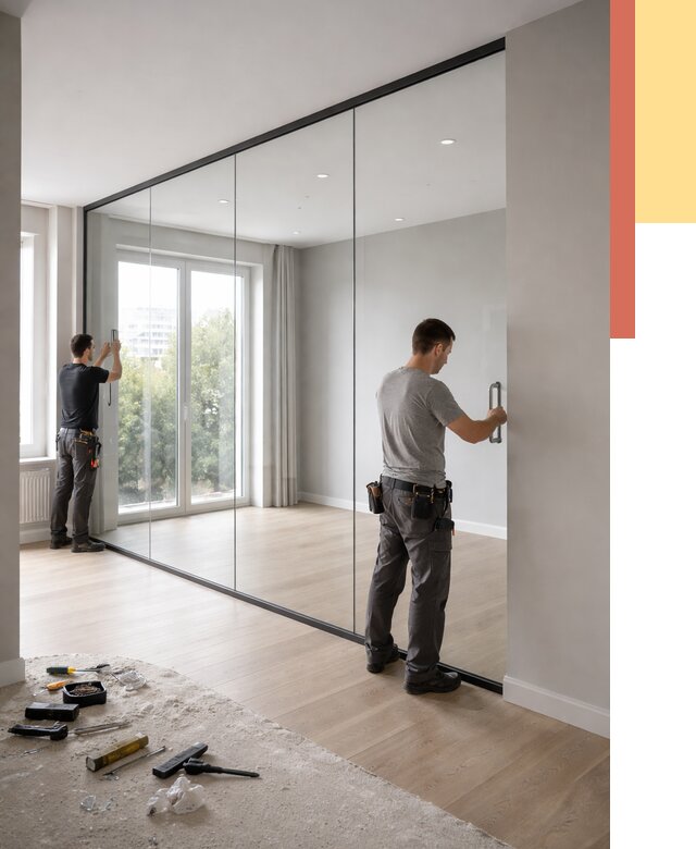 Изготовление стеклянных перегородок в Глазове от 12601 руб. под ключ | ОТДЕЛОЧНИК-Глз