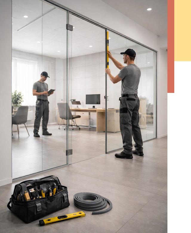 Цельностеклянные перегородки под ключ в Глазове от 9693 руб. — монтаж и цены | ОТДЕЛОЧНИК-Глз