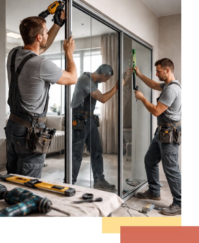 Каркасные стеклянные перегородки под ключ в Глазове