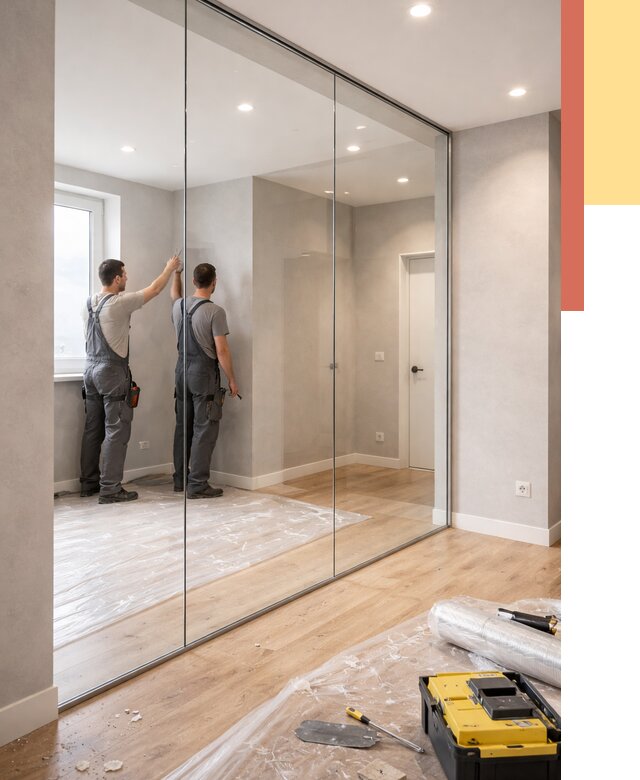 Безрамные стеклянные перегородки в Глазове — монтаж от 9693 руб. | ОТДЕЛОЧНИК-Глз