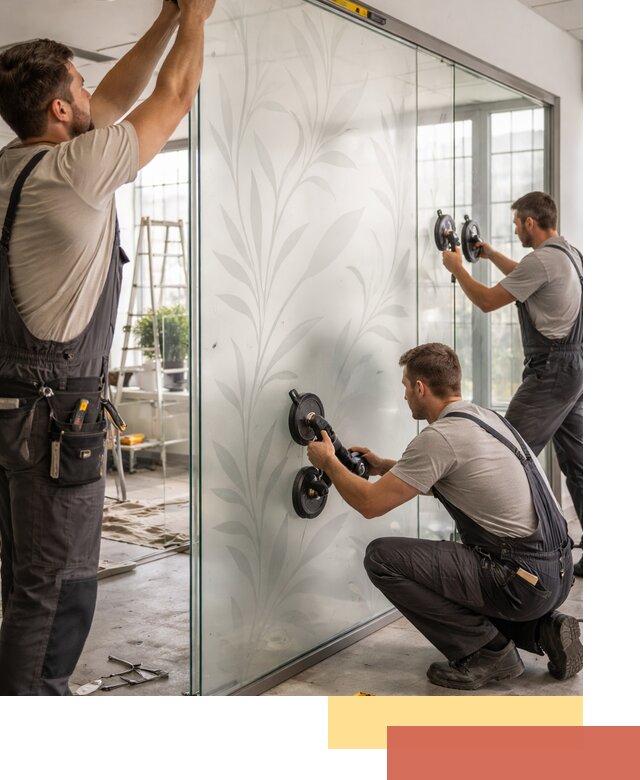 Стеклянные перегородки с рисунком на заказ в Глазове