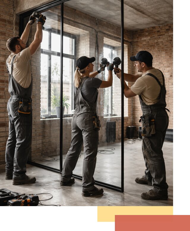 Стеклянные перегородки лофт — изготовление и монтаж в Глазове