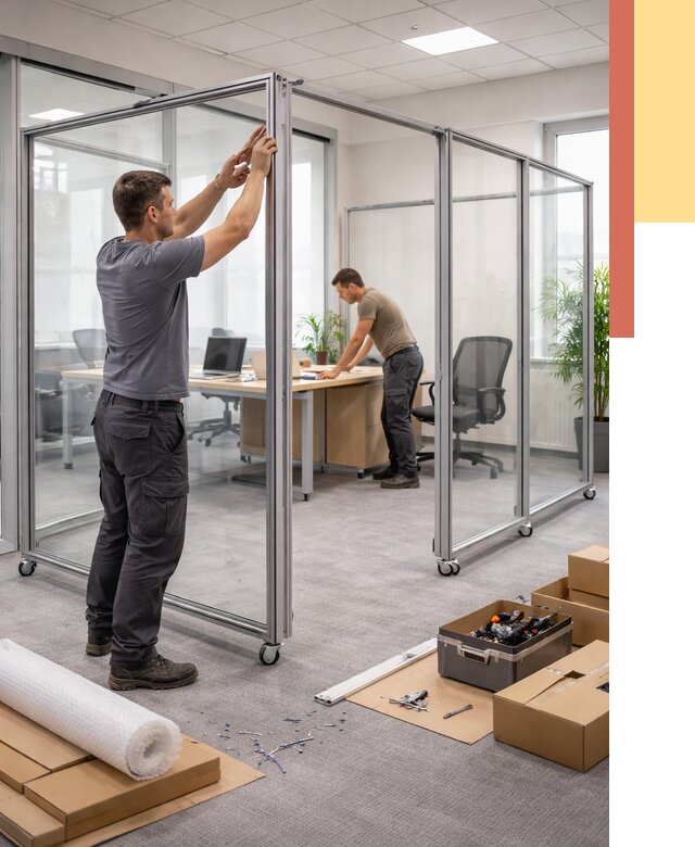 Мобильные офисные перегородки в Глазове от 12754 руб. — установка под ключ | ОТДЕЛОЧНИК-Глз