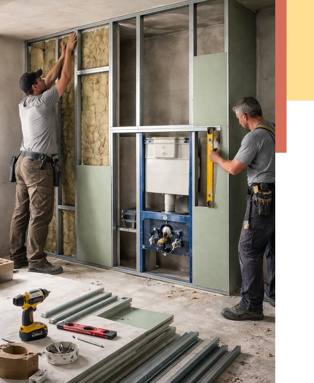 Установка сантехнических перегородок в Глазове от 8673 руб. | ОТДЕЛОЧНИК-Глз