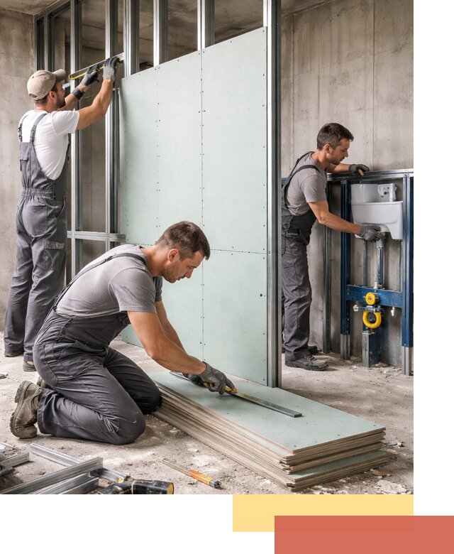 Монтаж и ремонт сантехнических перегородок в Глазове