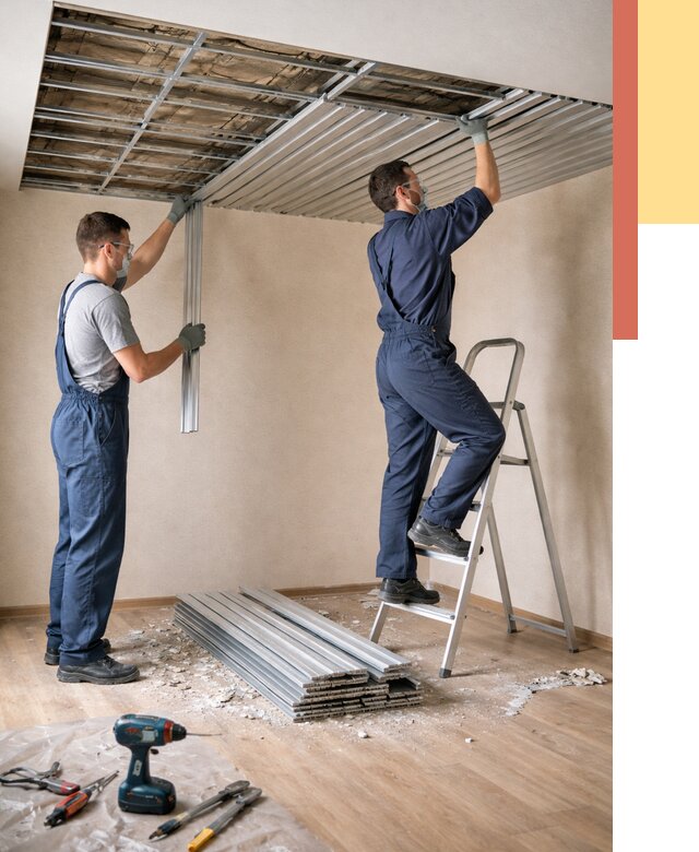 Демонтаж реечного потолка в Глазове от 4591 руб. быстро и недорого | ОТДЕЛОЧНИК-Глз